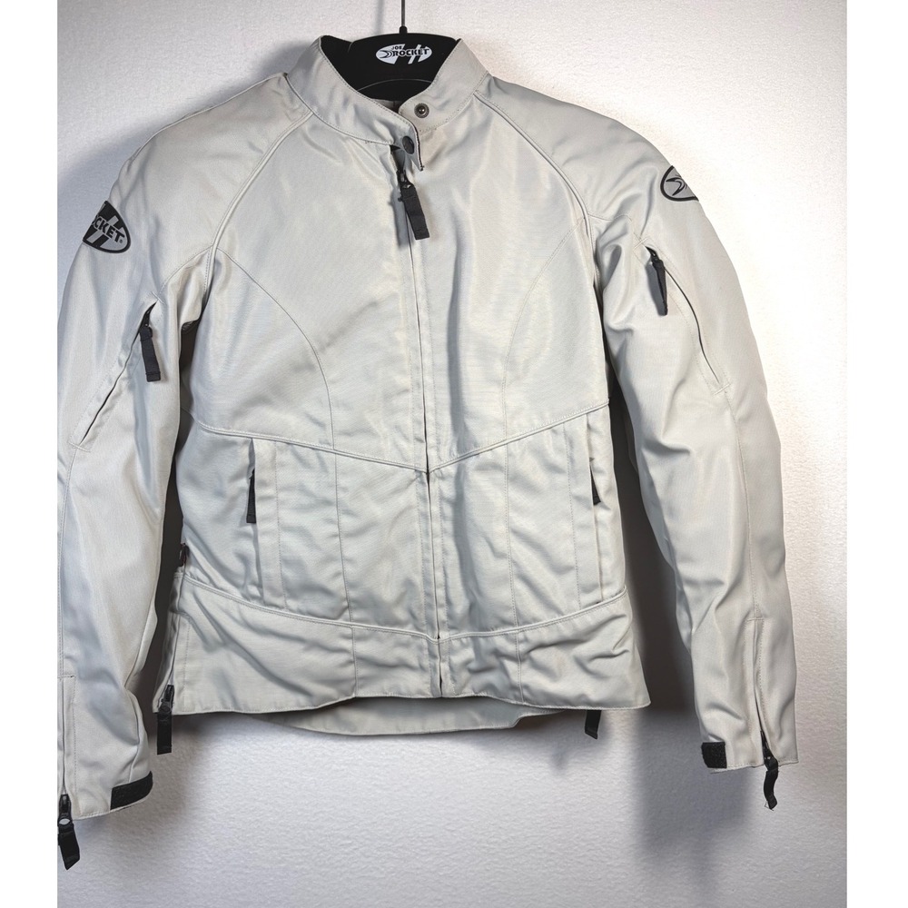 Joe Rocket Motorcycle Jacket Womens Medium Gray Excellent Vented Padded Riding